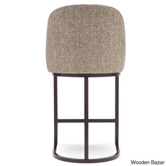 Barrelbacko Swivel Counter And Bar Stool With Linen Seat Metal Base
