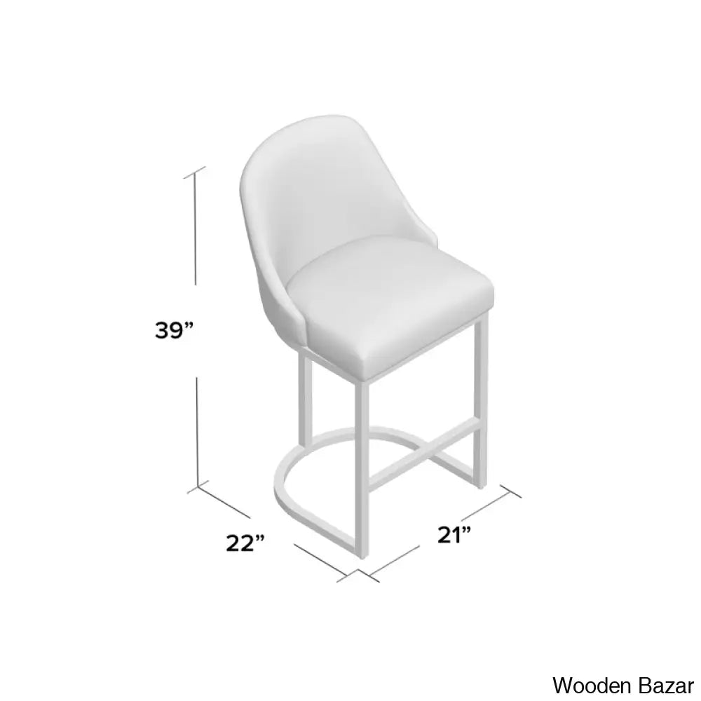 Barrelbacko Swivel Counter And Bar Stool With Linen Seat Metal Base