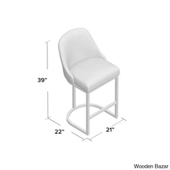 Barrelbacko Swivel Counter And Bar Stool With Linen Seat Metal Base