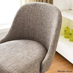 Barrelbacko Swivel Counter And Bar Stool With Linen Seat Metal Base