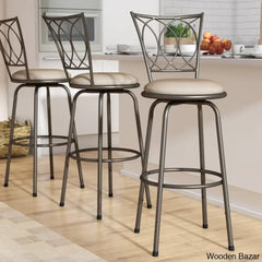 Baschen Swivel Adjustable Height Counter And Bar Stool (Set Of 3)