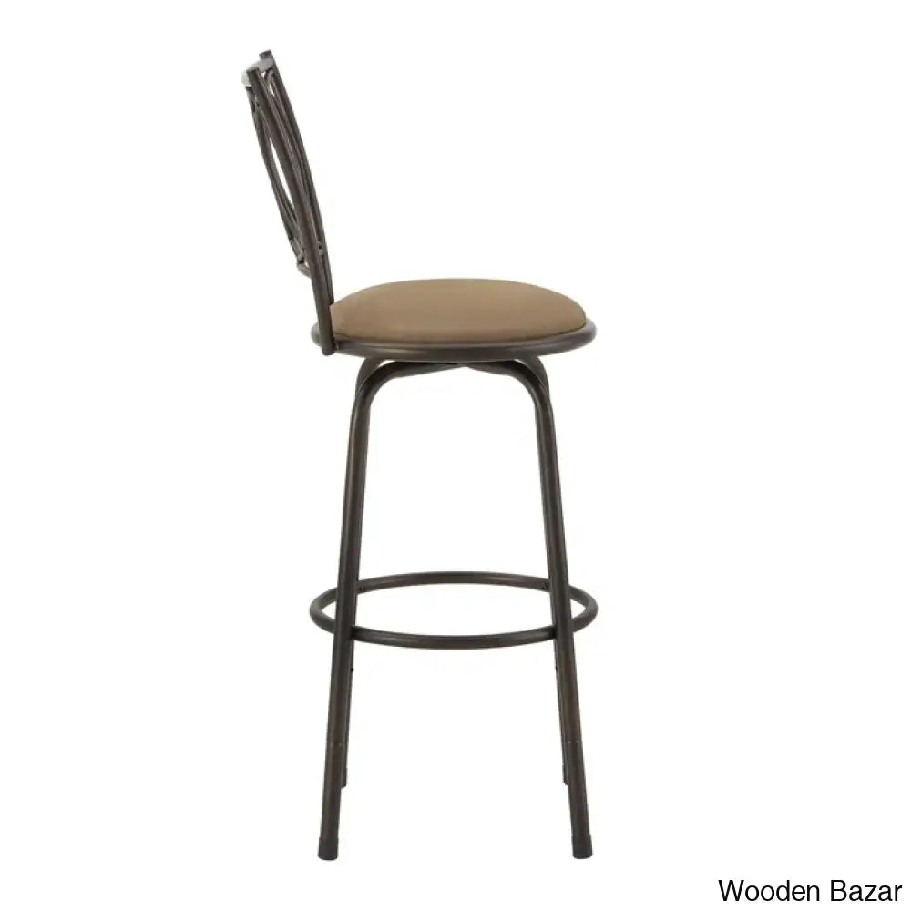 Baschen Swivel Adjustable Height Counter And Bar Stool (Set Of 3)