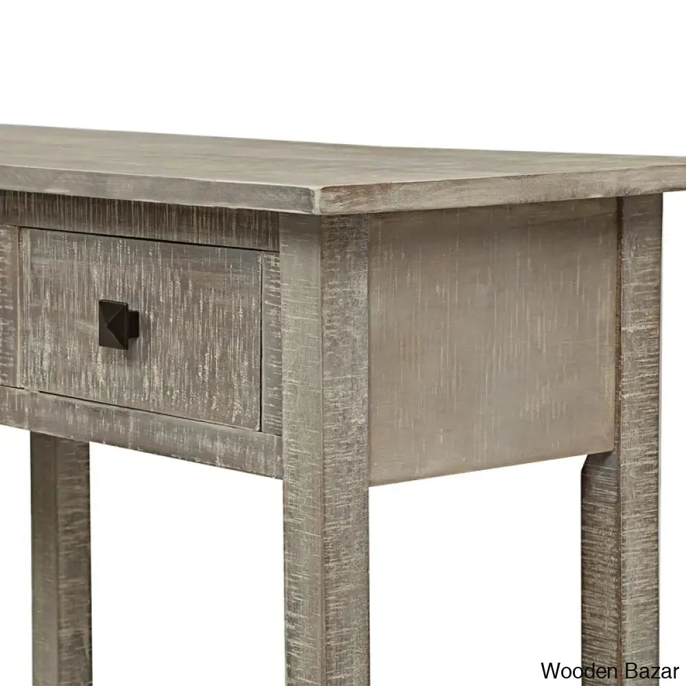 Batotana 59’’ Rustic Distressed Console Table With 4 Drawers And Shelf Entryway Sofa