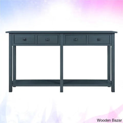 Batotana 59’’ Rustic Distressed Console Table With 4 Drawers And Shelf Entryway Sofa