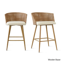 Bay Swivel Upholstered Arm Counter And Bar Stool (Set Of 2)