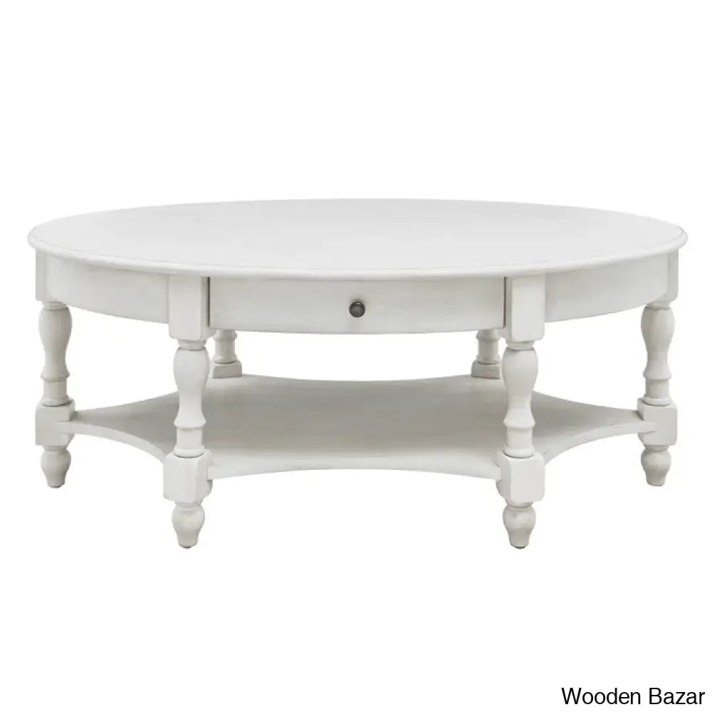 Bebi Luxury Round Coffee And Center Table - Wooden Bazar