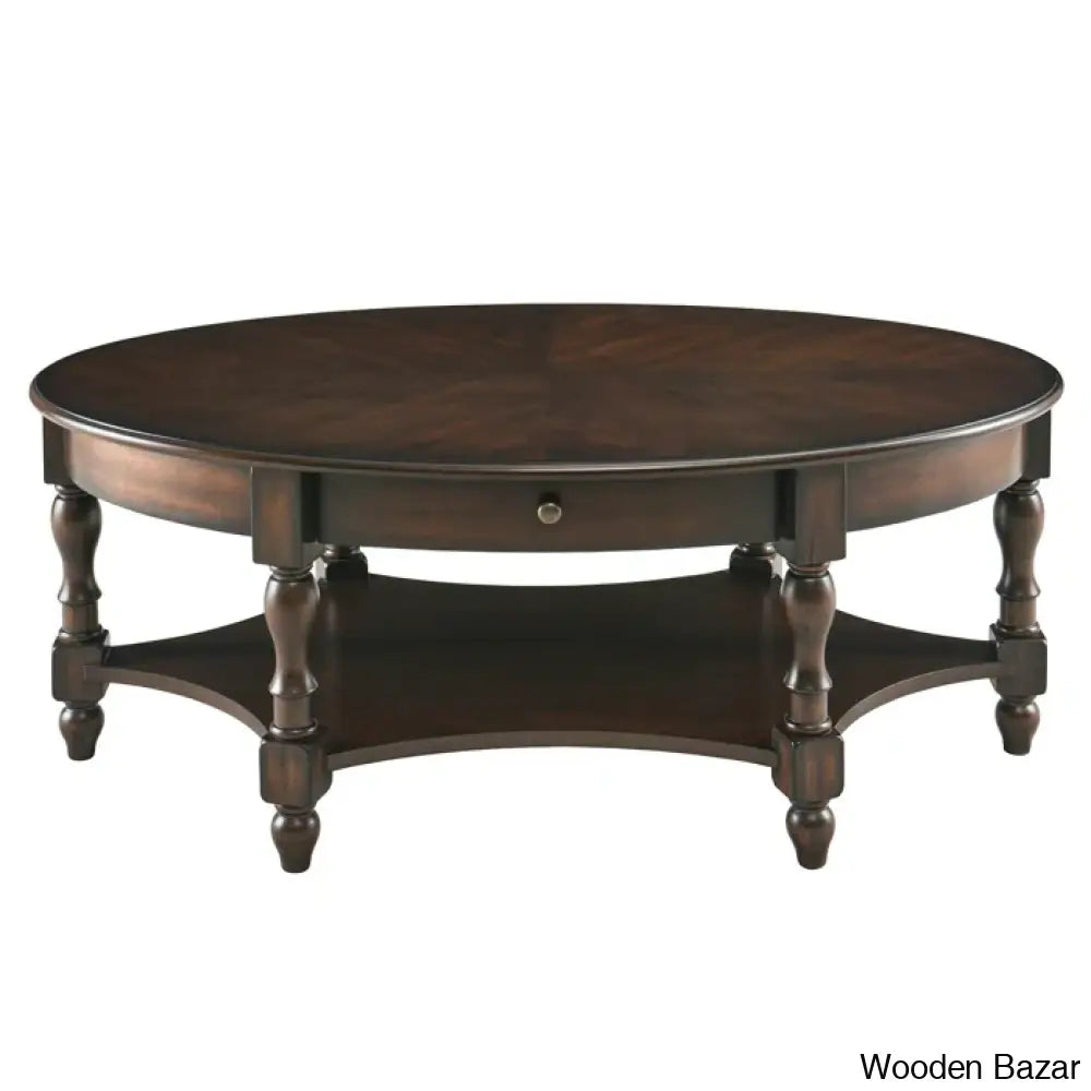 Bebi Luxury Round Coffee And Center Table - Wooden Bazar