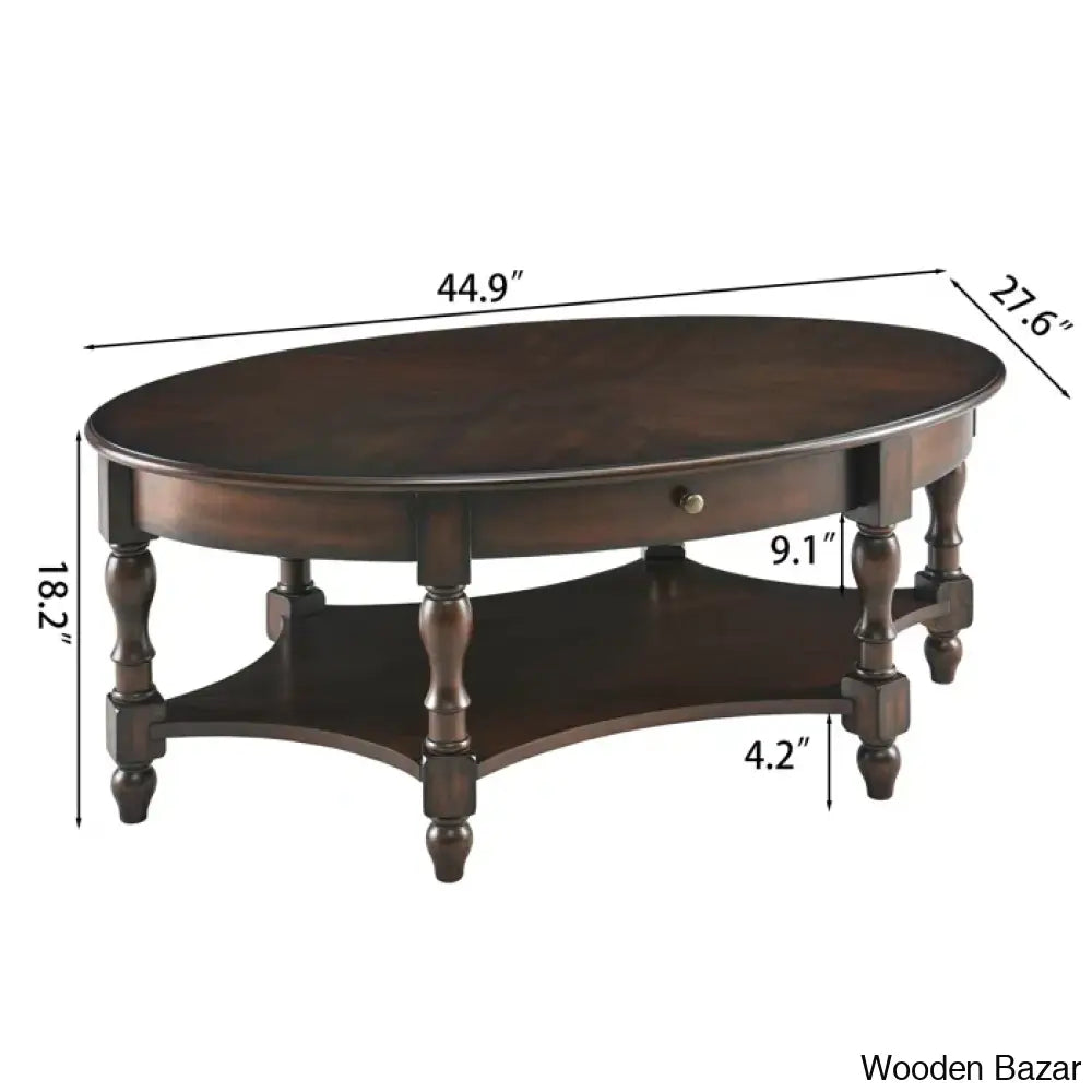 Bebi Luxury Round Coffee And Center Table - Wooden Bazar