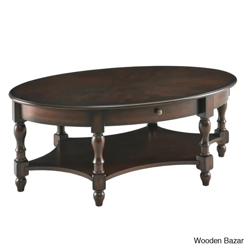 Bebi Luxury Round Coffee And Center Table - Wooden Bazar