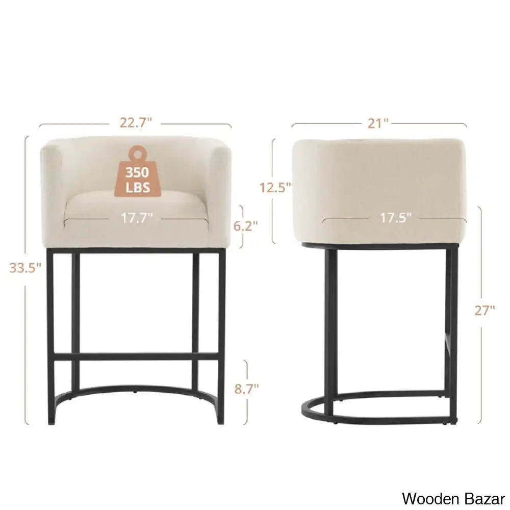 Bechtoldo Upholstered 27’’ Counter And Bar Stool (Set Of 2)