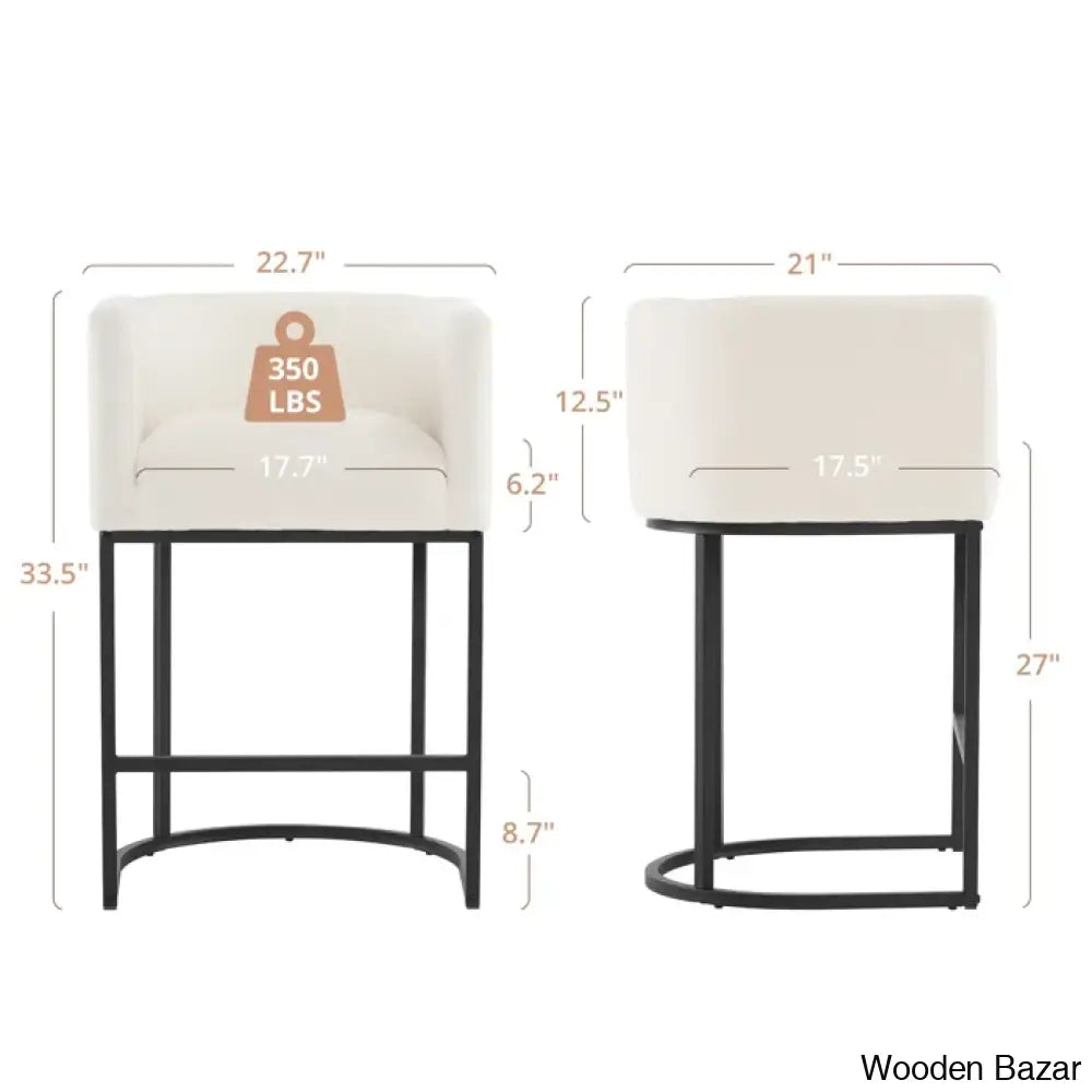 Bechtoldo Upholstered 27’’ Counter And Bar Stool (Set Of 2)