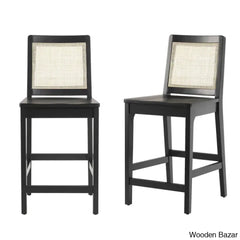 Beckwitho Swivel 24’’ Solid Wood Counter And Bar Stool (Set Of 2)