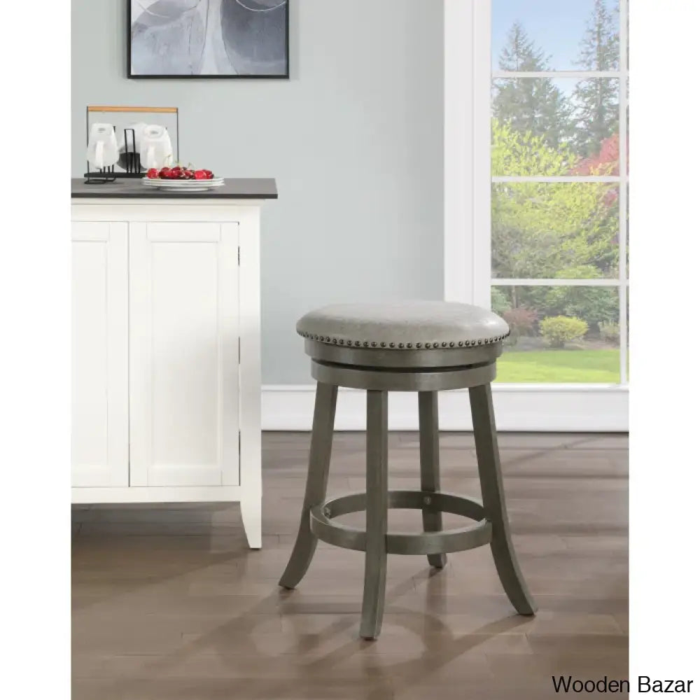 Beedley Swivel Upholstered 26’’ Counter And Bar Stool With Solid Wood Frame (Set Of 2)