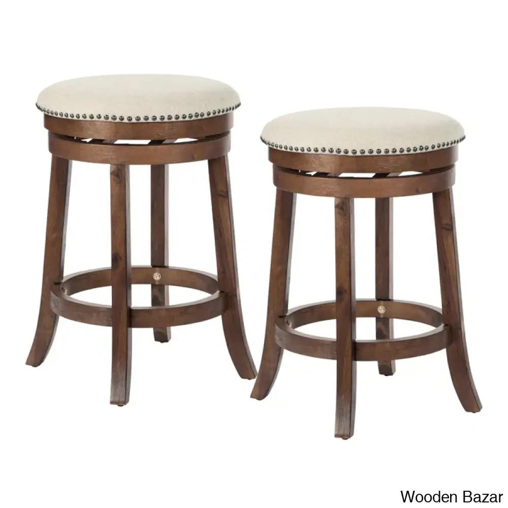 Beedley Swivel Upholstered 26’’ Counter And Bar Stool With Solid Wood Frame (Set Of 2)