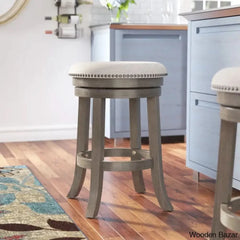 Beedley Swivel Upholstered 26’’ Counter And Bar Stool With Solid Wood Frame (Set Of 2) Antique