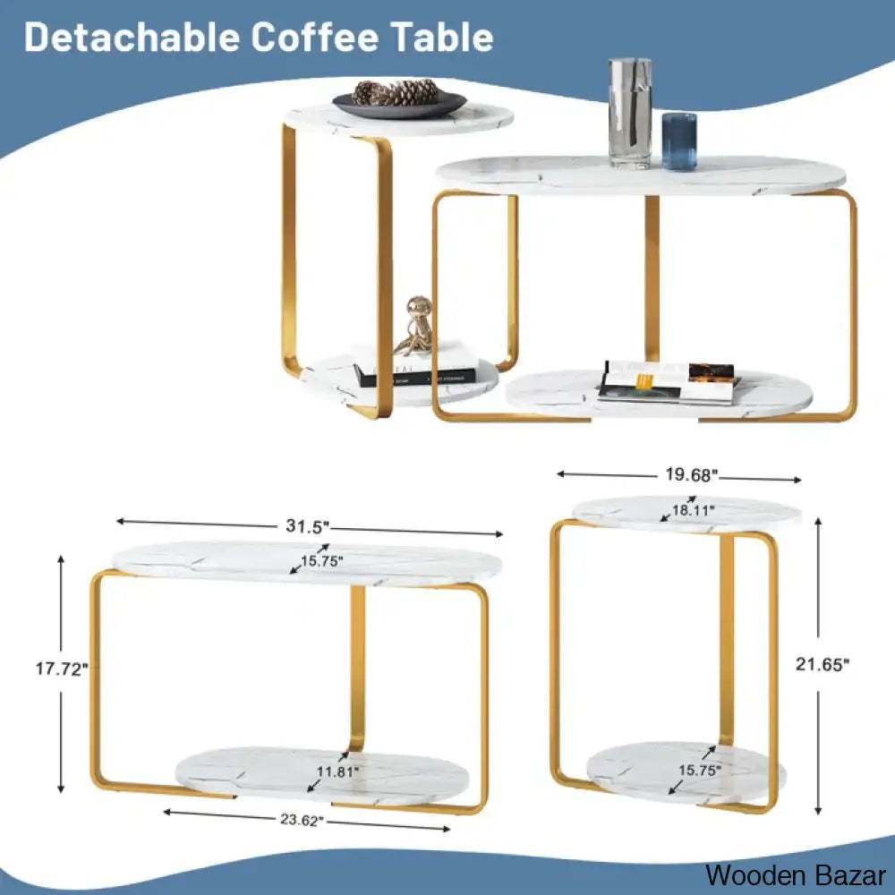 Beesonin Nesting Coffee And Center Table