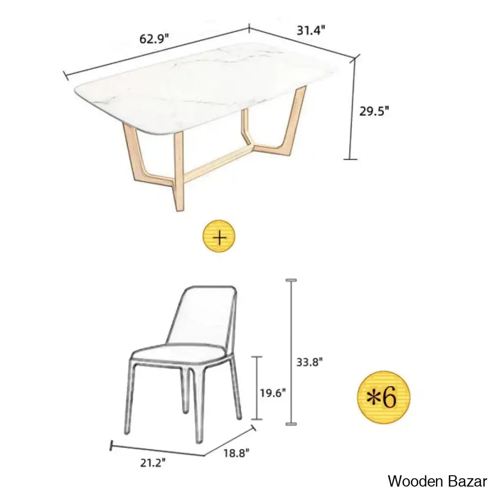 6 Seater Dining Table Set -7