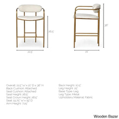 Belarusu Upholstered Counter Stool With Metal Frame