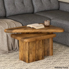 Bellinw Solid Wood Nesting Coffee And Center Table