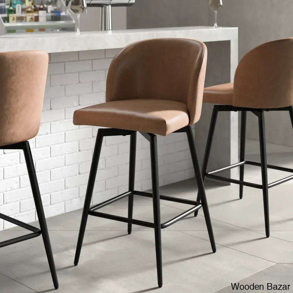 Benedito Swivel 27.1’’ Counter Stool (Set Of 3)