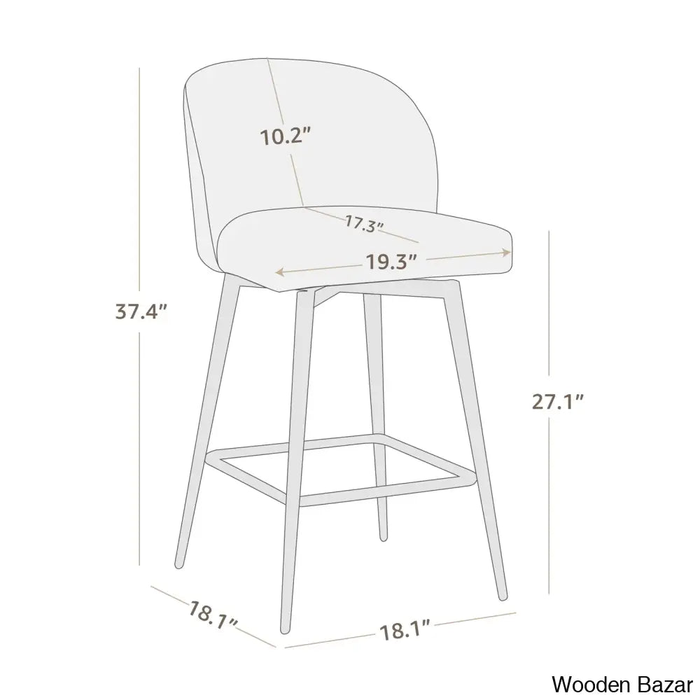 Benedito Swivel 27.1’’ Counter Stool (Set Of 3)