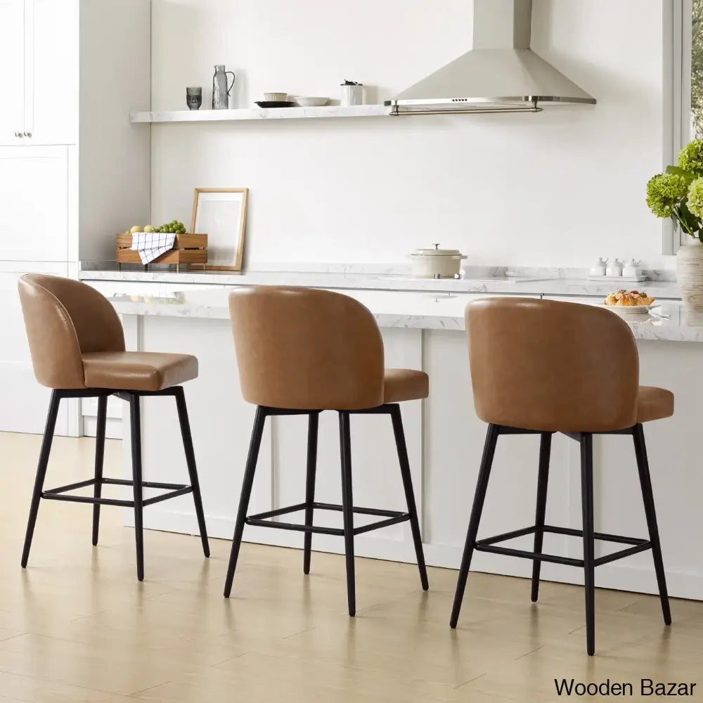 Benedito Swivel 27.1’’ Counter Stool (Set Of 3)