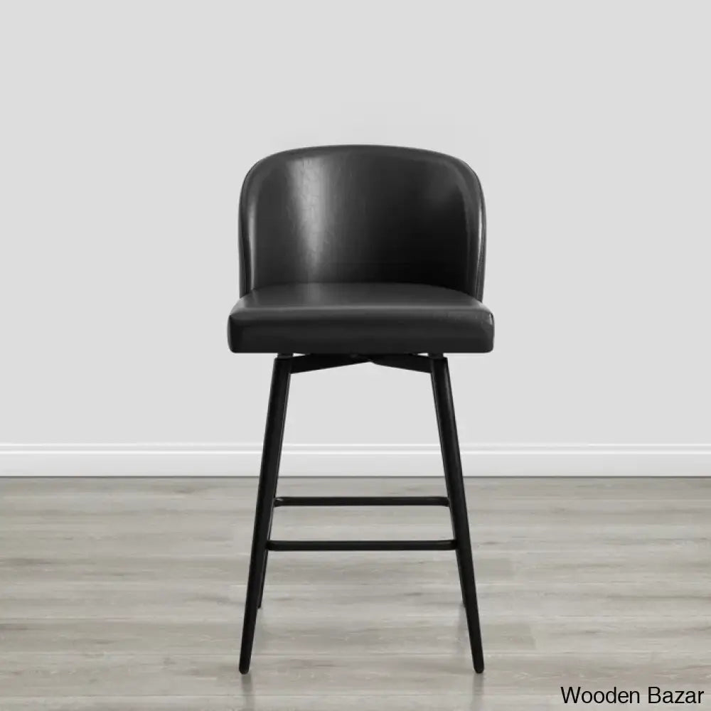 Benedito Swivel 27.1’’ Counter Stool (Set Of 3) Black / 1 Piece