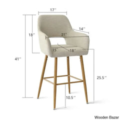 Benjaino Upholstered Counter And Bar Stool With Metal Frame (Set Of 2)