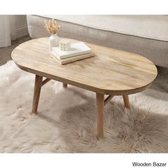 Bereniken Oval Living Room Coffee And Center Table With Tapered Legs