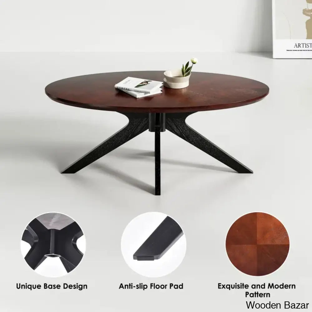 Berglined Solid Wood Single Coffee And Center Table