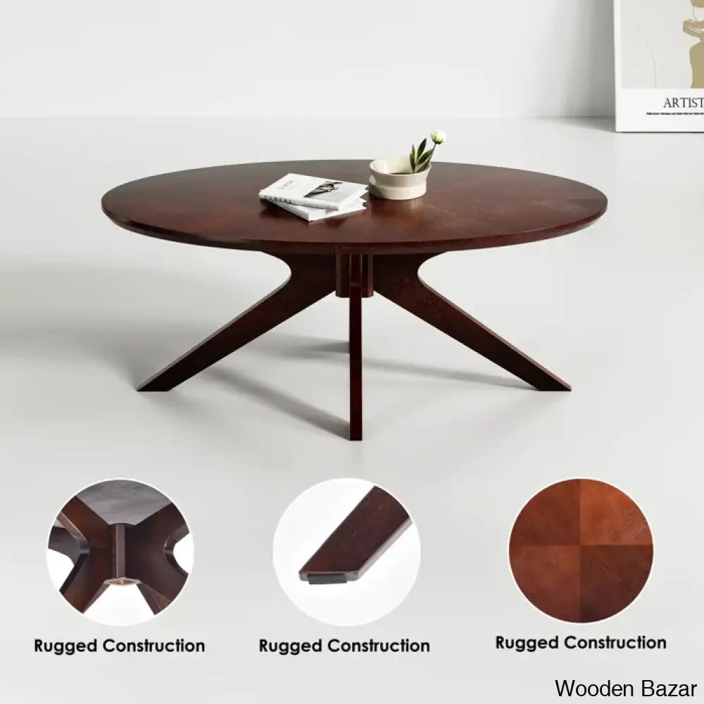 Berglined Solid Wood Single Coffee And Center Table