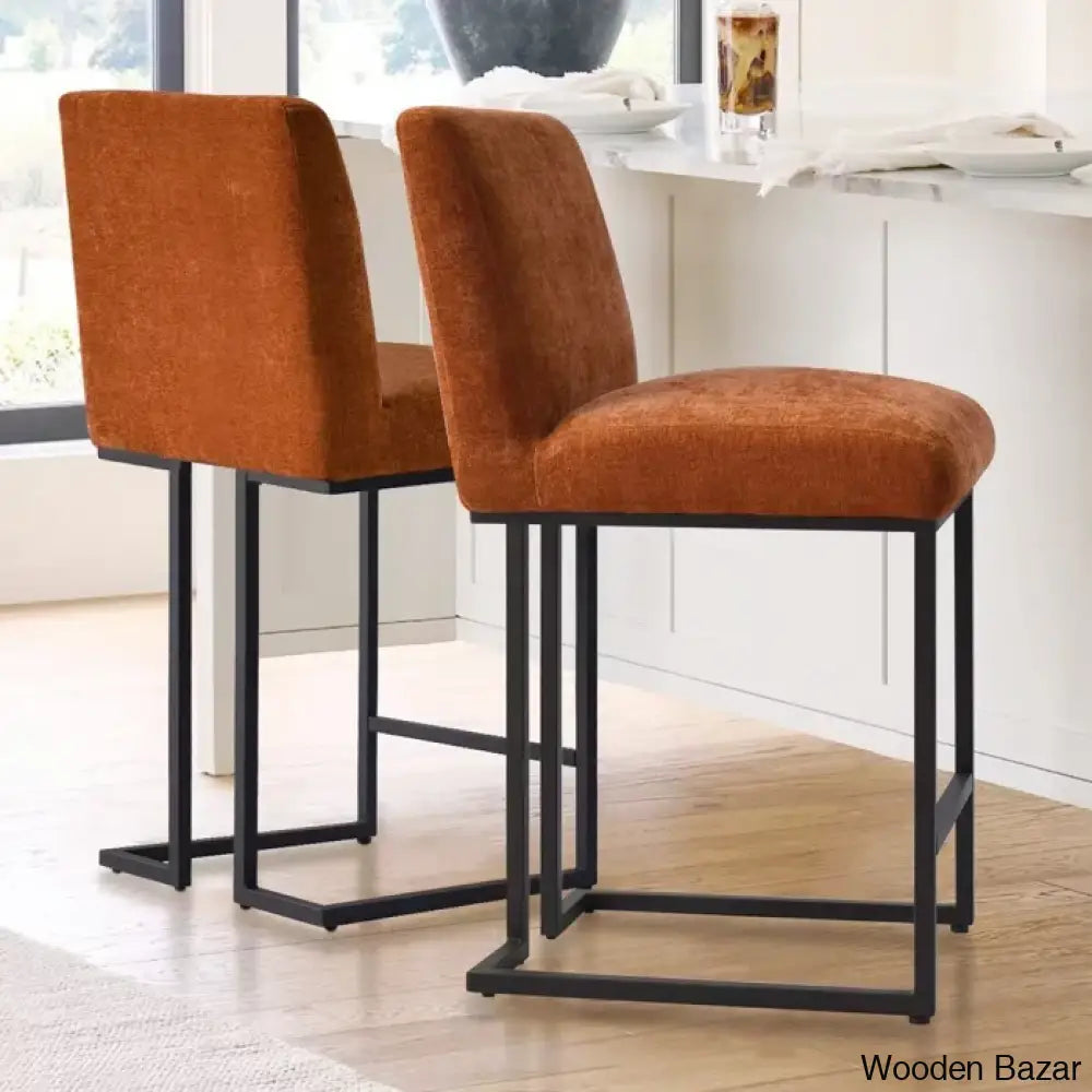 Berniciaz Upholstered 25’’ Counterstool With Metal Frame (Set Of 2)