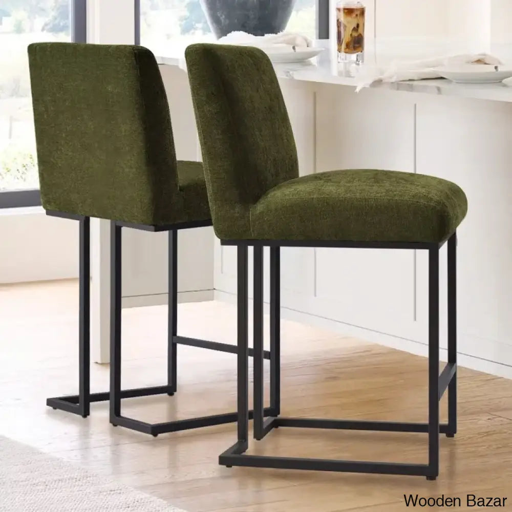 Berniciaz Upholstered 25’’ Counterstool With Metal Frame (Set Of 2)