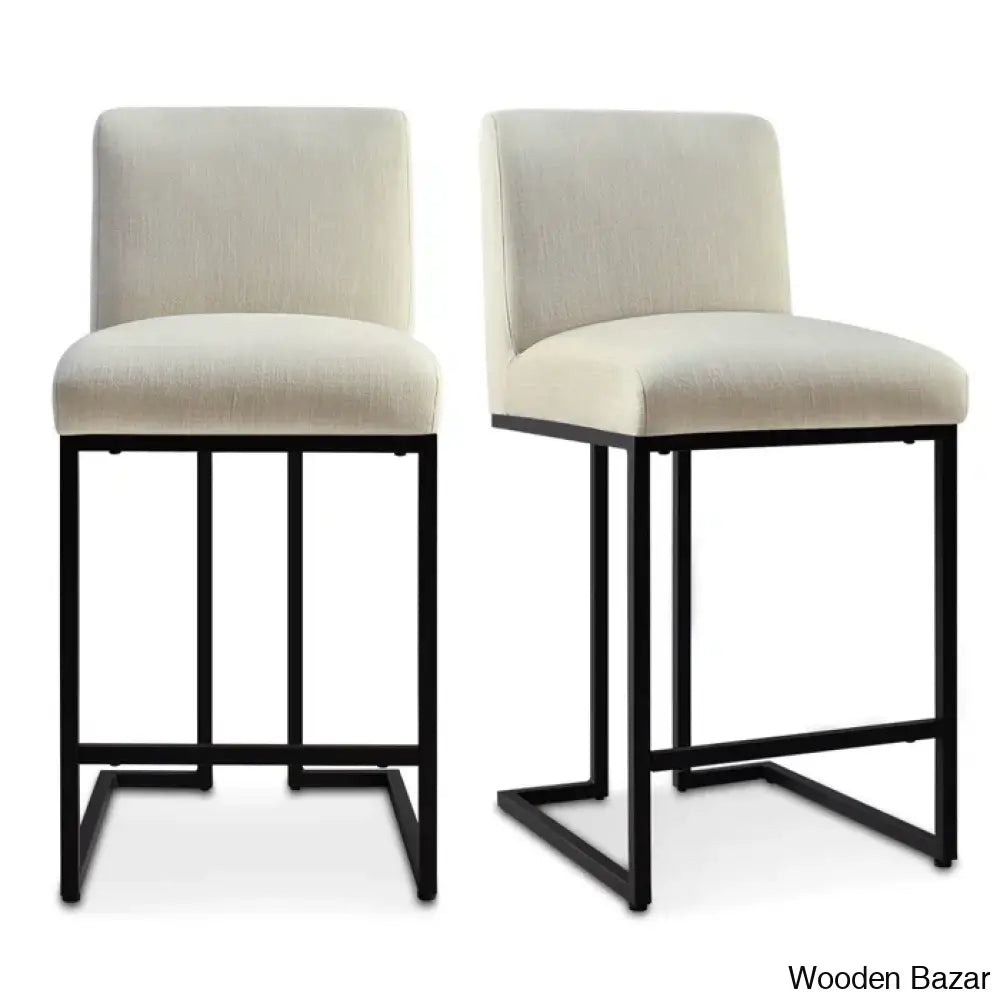 Berniciaz Upholstered 25’’ Counterstool With Metal Frame (Set Of 2)