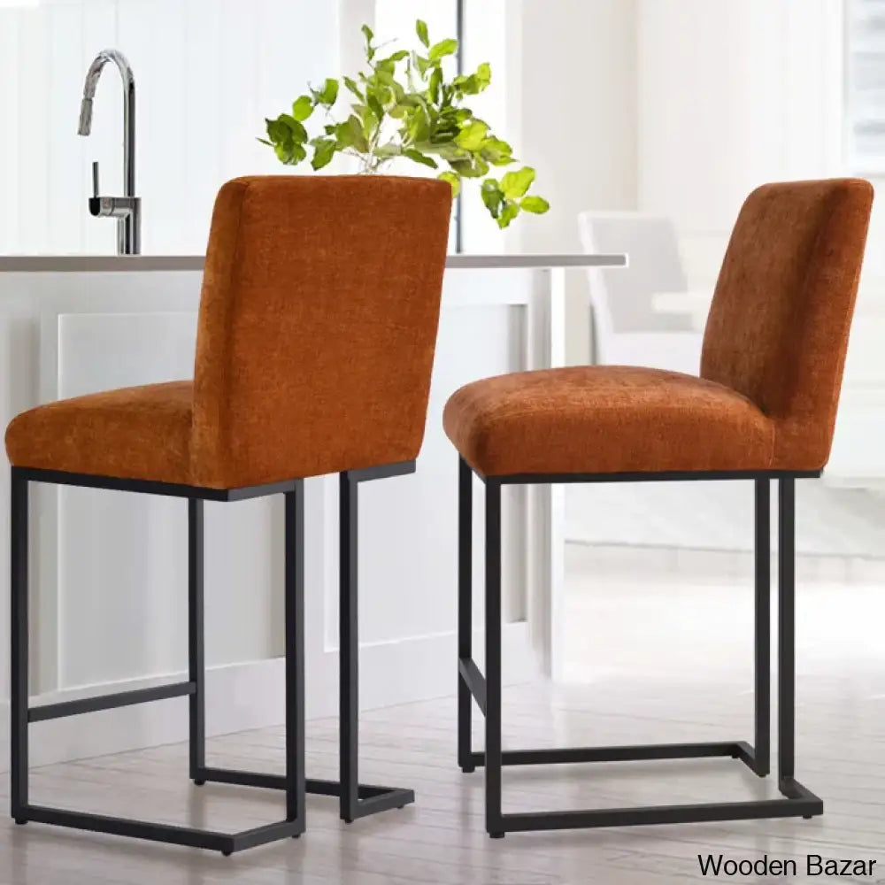 Berniciaz Upholstered 25’’ Counterstool With Metal Frame (Set Of 2)