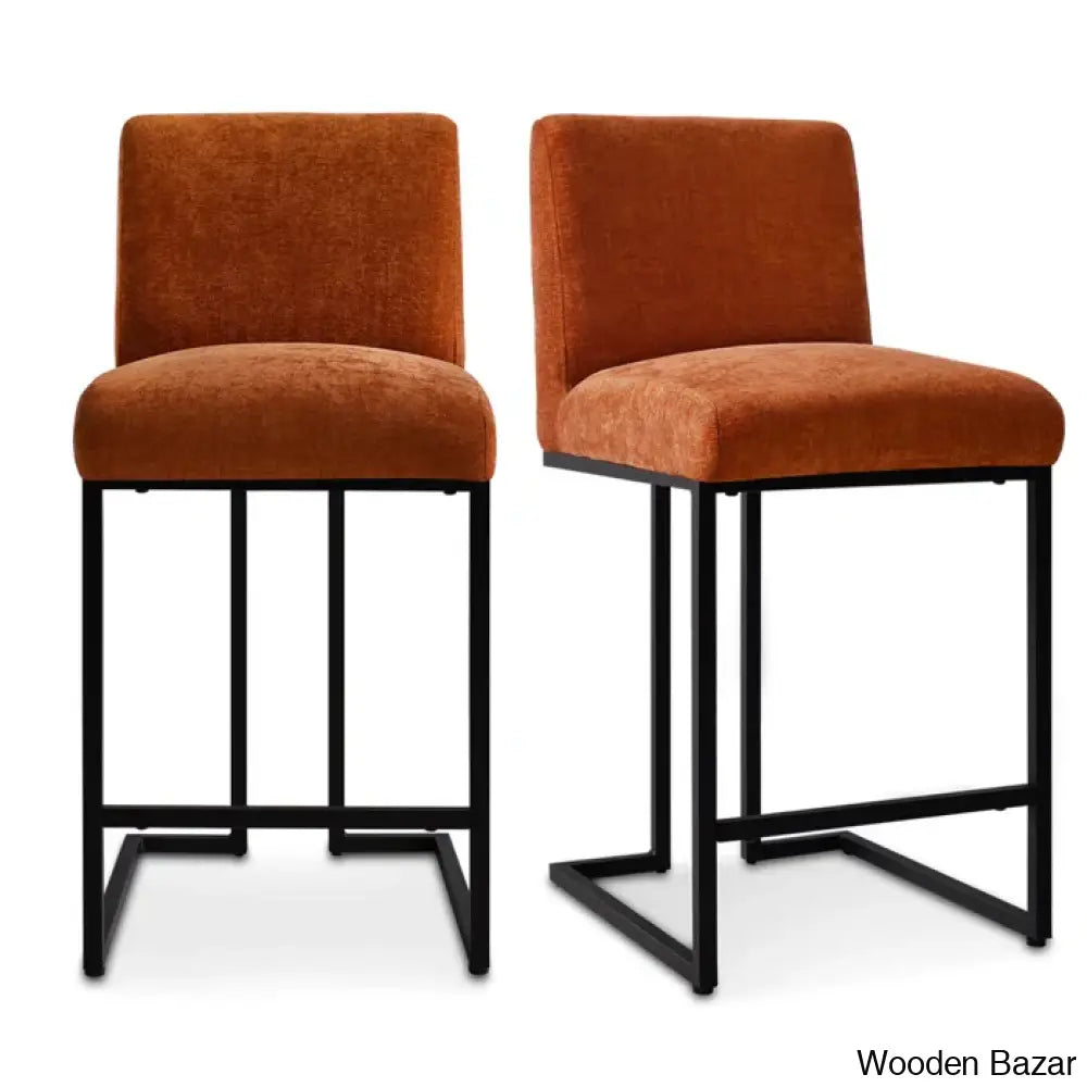 Berniciaz Upholstered 25’’ Counterstool With Metal Frame (Set Of 2)