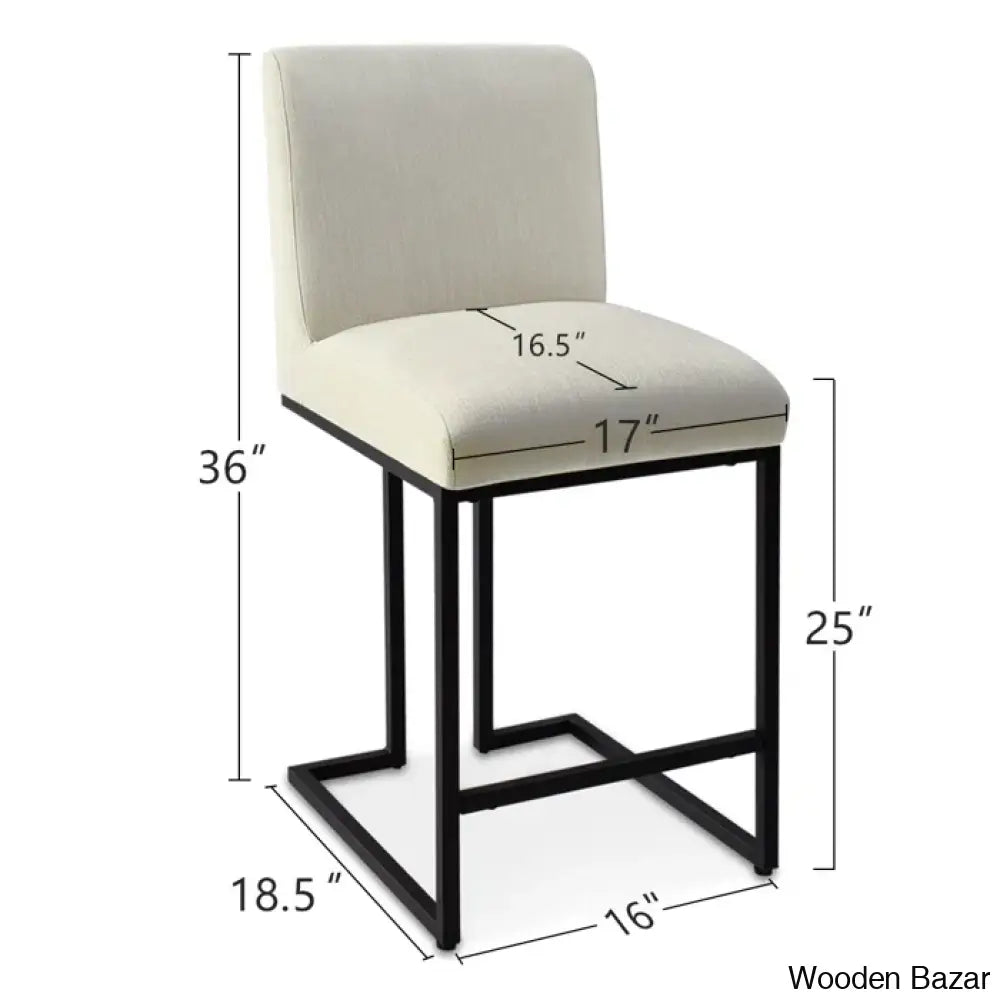 Berniciaz Upholstered 25’’ Counterstool With Metal Frame (Set Of 2)