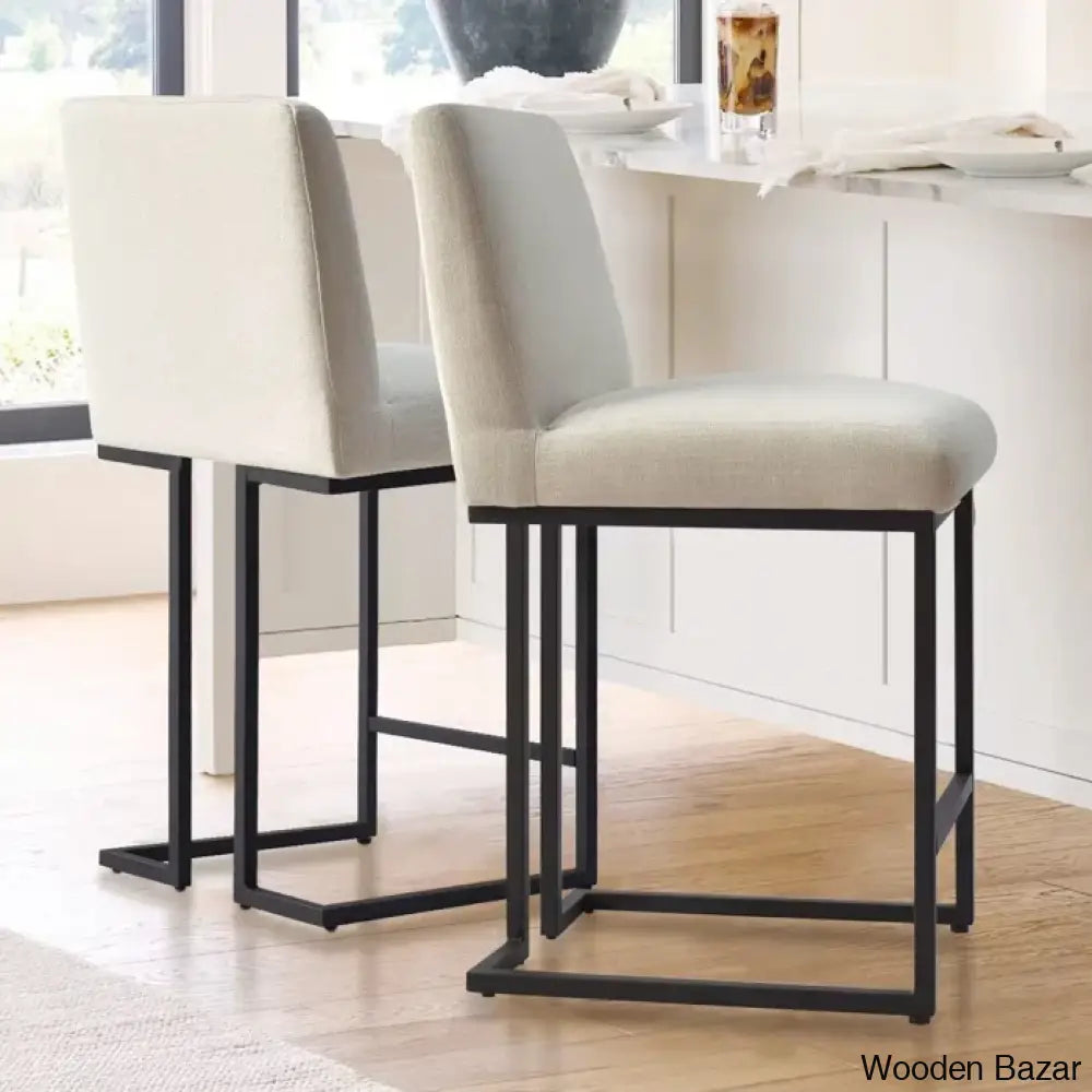 Berniciaz Upholstered 25’’ Counterstool With Metal Frame (Set Of 2)