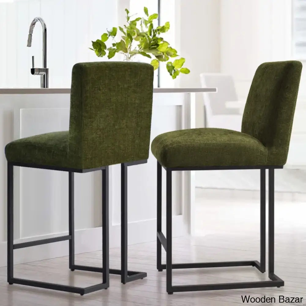 Berniciaz Upholstered 25’’ Counterstool With Metal Frame (Set Of 2)