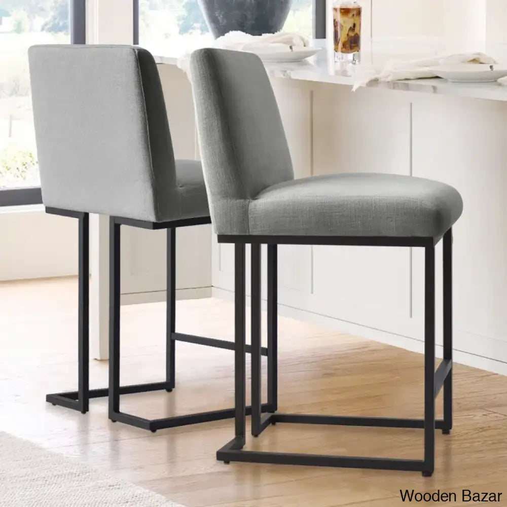 Berniciaz Upholstered 25’’ Counterstool With Metal Frame (Set Of 2)