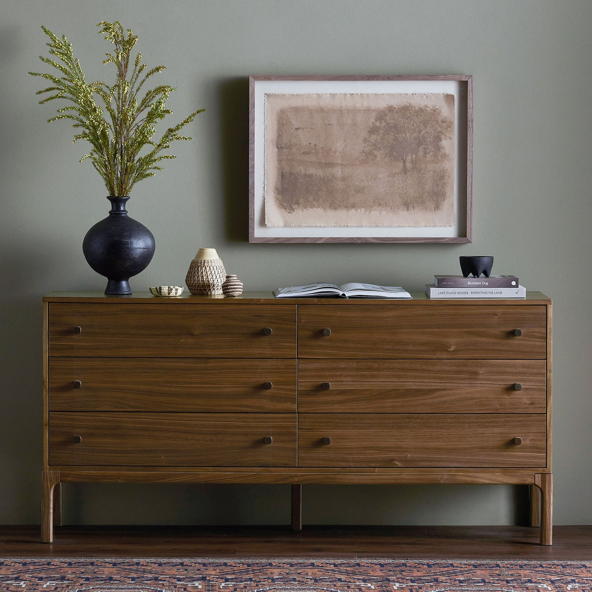 Rajker  6-Drawer Dresser - Wooden Bazar