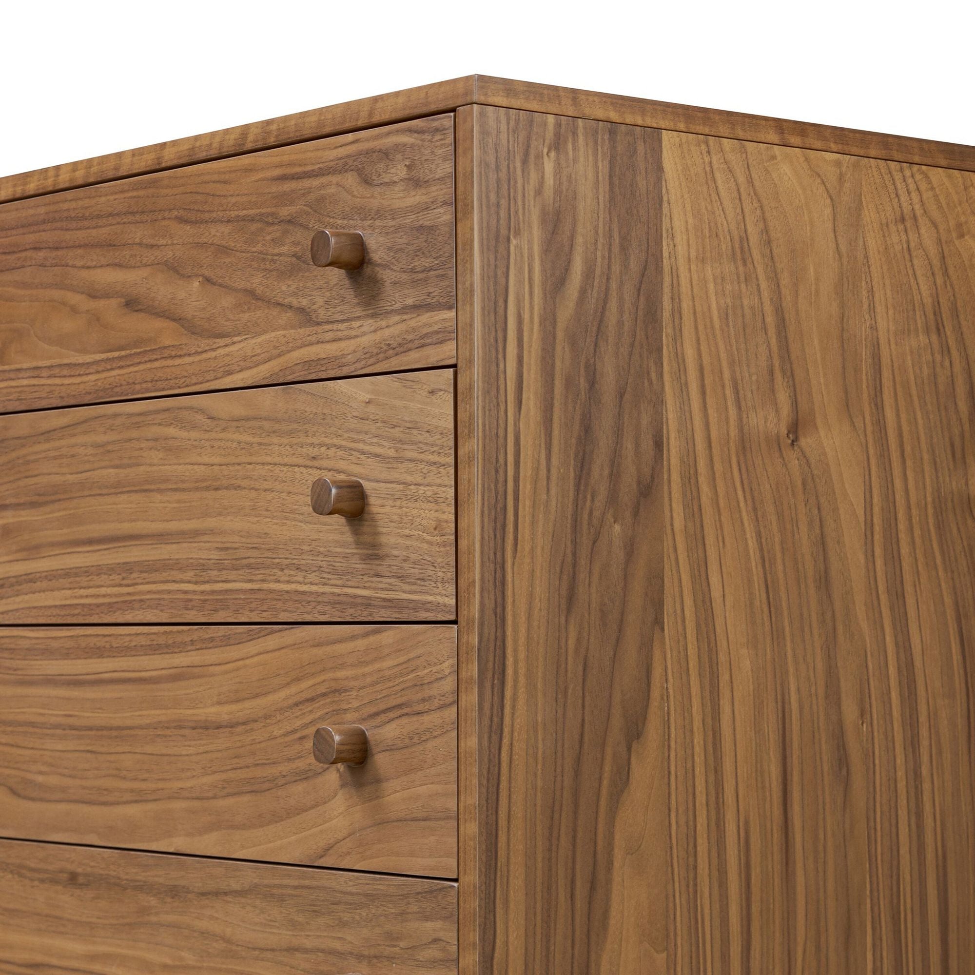 Kerrafi Walnut 5-Drawer Dresser - Wooden Bazar