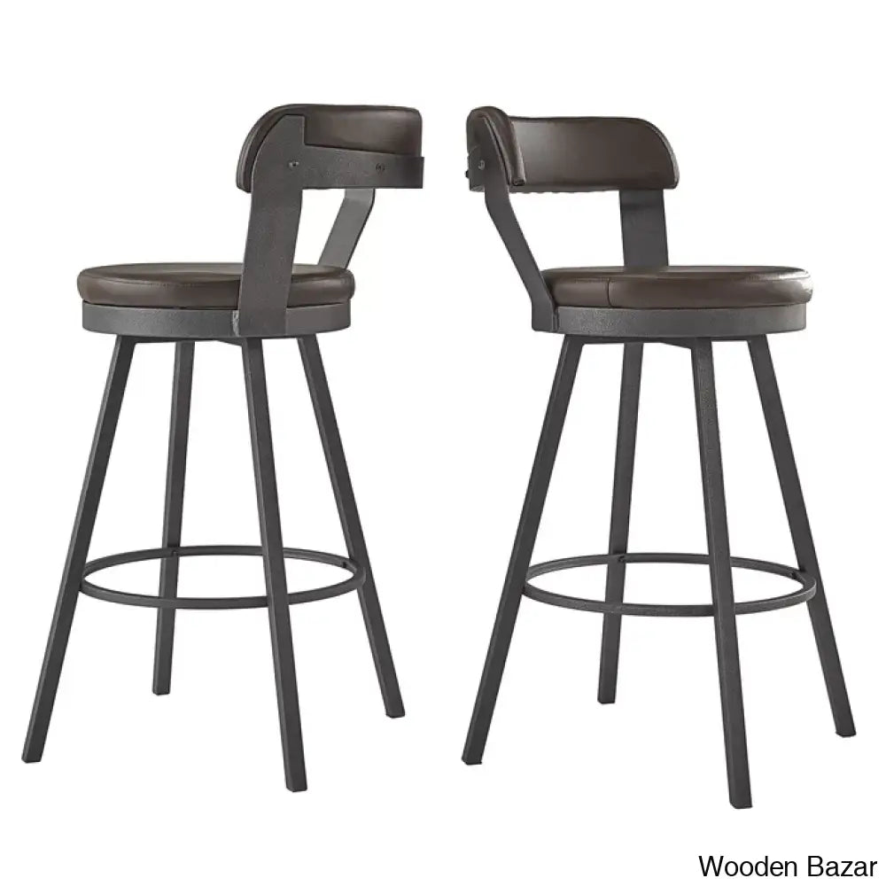 Berrino Counter And Bar Stool With Metal Frame (Set Of 2)