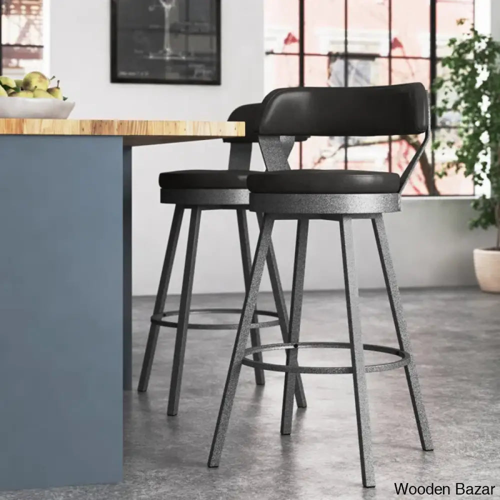 Berrino Counter And Bar Stool With Metal Frame (Set Of 2)