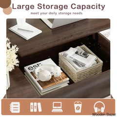 Berry Lift Top Extendable 4 Legs Coffee And Center Table With Storage