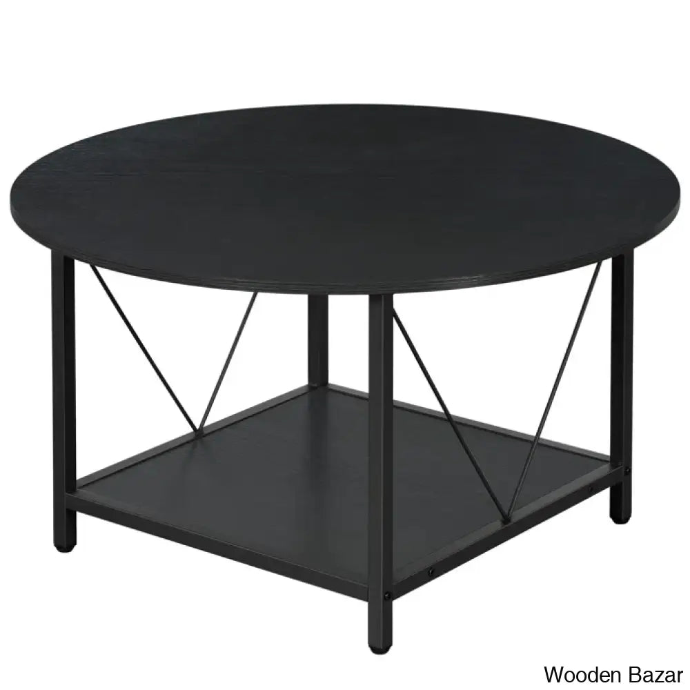 Bertrian 31’’ 4 Legs Round Coffee And Center Table With Storage For Living Room