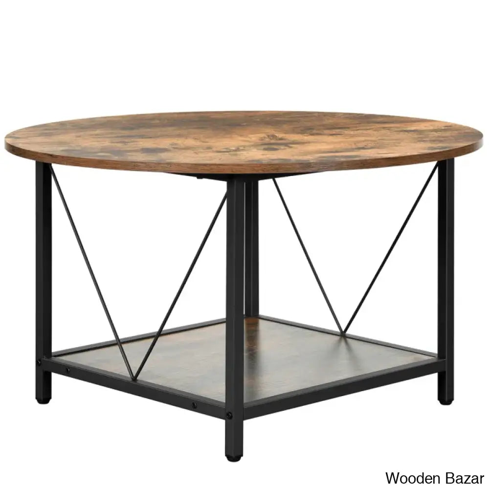 Bertrian 31’’ 4 Legs Round Coffee And Center Table With Storage For Living Room