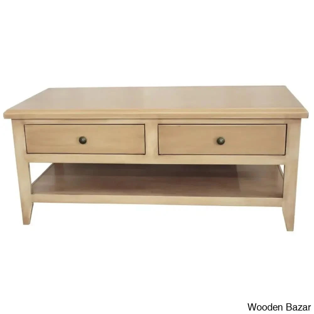 Beth Solid Wood Coffee And Center Table