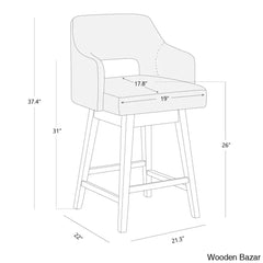 Bethiney Elegant Counter Stool (Set Of 2) - Wooden Bazar