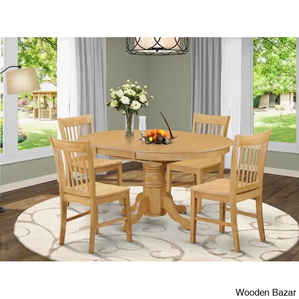 Birch Modern 4 Seater & 6 Extendable Dining Table Set Oak /